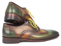 Paul Parkman Wintip Oxfords Green Handpainted Calfskin (ID#228-GRN)