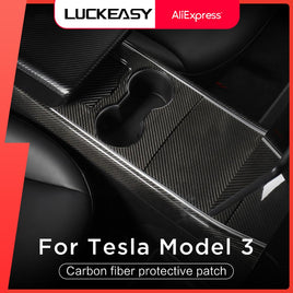 MODEL3/Y STORE - Original LUCKEASY Car Central Control Panel Protective Patch for Tesla Model 3 Model Y 2017-2020 Center Console Cover Sticker Carbon Fiber Model