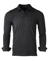 NEW ARRIVAL! ZIMEGO Mens Long Sleeve Oil Wash Vintage Henley Button Cuffs Pocket Polo T-Shirt