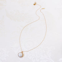 Original Mini Porcelain Rose Charm Gold-Filled Necklace