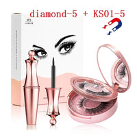 Magnetic Liquid Eyeliner & Magnet False Eyelashes & Tweezer Set Natural Long Fake Eye Lashes Kit Easy to Wear