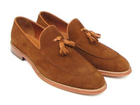 Paul Parkman Men's Tassel Loafer Tobacco Suede Shoes (ID#087-TAB)