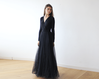 BLUSHFASHION - Original Black Maxi Tulle Dress  #1066