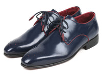 Paul Parkman Medallion Toe Navy Derby Shoes (ID#57RG27)