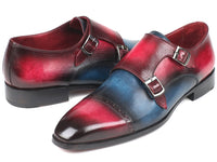 Paul Parkman Captoe Double Monkstraps Blue & Fuxia (ID#045BFX81)