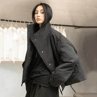 MARIGOLDSHADOWS - Original Hanami Stand Collar Cotton Padded Coat