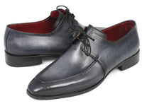 Paul Parkman Gray & Black Apron Derby Shoes for Men (ID#13SX51)