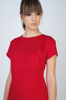 CONQUISTA FASHION - Original Red Short Sleeve Dress in Stretch Fabric