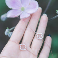 Original Open Clover Long Necklace Rosegold