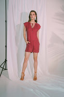 AKOSEE - Original Plato Playsuit in Claret