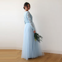 BLUSHFASHION - Original Light Blue Tulle and Lace Dress #1125