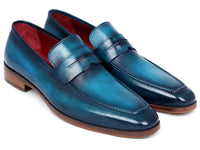 Paul Parkman Men's Penny Loafer Blue & Turquoise Calfskin (ID#10TQ84)