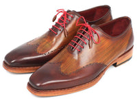 Paul Parkman Men's Wingtip Oxford Goodyear Welted Brown & Camel (ID#81BRW74)