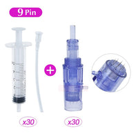 Micro Needles 30PCS and Syringe Tube 30 Pcs Cartridge  Only Fit on Hydra Injector Aqua Derma Pen