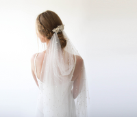 BLUSHFASHION - Original Pearl Tulle Wedding Draped Veil  #4033