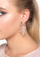 Original Feathered Leaf Statement Drop Earring Rosegold