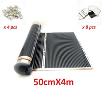 MINCO HEAT AC220V Infrared Underfloor Heating Film 220w/M2 Warm Mat With Clamps Insulation Pastes