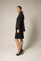 Stylish Pleated Blouse in Black