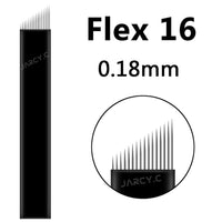 100pcs 0.18mm Lamina Tebori Flex Microblading 12 14 16 18 U Shape Tattoo Needles for Permanente Makeup Eyebrow Blades Manual Pen