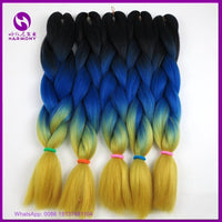 Desire for Hair 10packs Per Lot 24inch 100g Heat Resistant Synthetic Ombre Jumbo Braiding Box Hair Red Yellow Blue Green 4 Tone