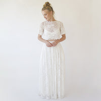 BLUSHFASHION - Original Bridal Lace Top, Plus Size Bridal Wear #2059