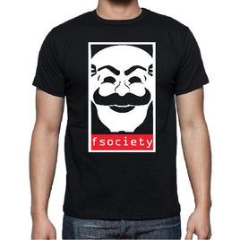 T-shirt Fsociety - Mr. Robot - Tv Series - Black - Size S