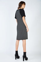 CONQUISTA FASHION - Original Short Sleeve Striped Dress With Pockets