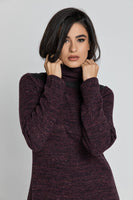 CONQUISTA FASHION - Original Aubergine Turtle Neck Dress