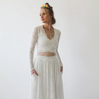 Original Long Sleeves Ivory Wedding Top