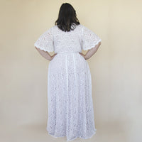 BLUSHFASHION - Original Bestseller Curvy  Butterfly Sleeves Ivory Wedding Dress With Pockets #1314