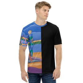 Men's T-Shirt Fashion Blue Black Graphic Designs Sharon Tatem Fashions