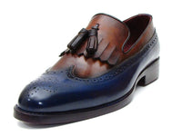 Paul Parkman Kiltie Tassel Loafer Navy & Tobacco (ID#KT74NB)