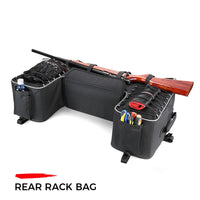 KEMIMOTO - Original Black Rear Rack Bag Package Support Storage Pack Back ATV for Yamaha Big Bear 400 for Polaris 300 for Can-Am Outlander 400