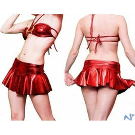 Sexy Set Disco Club - Top and skirt-like latex - Color Red