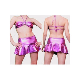 Sexy Set Disco Club - Top and skirt-like latex - Color Fuchsia