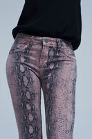 Q2 - Original Reversible Animal Print Pink Jeans