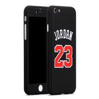 Custodia total protection iPhone 7-Michael Jordan + Pellicola Vetro-Nero