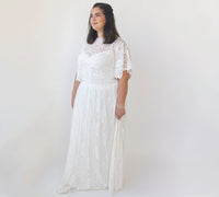 BLUSHFASHION - Original Bridal Lace Skirt With Pockets , Bohemian Bridal Wear #3037