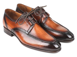 Paul Parkman Ghillie Lacing Brown Burnished Dress Shoes (ID#GU567BRW)