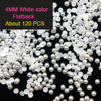 2mm/3mm/4mm/5mm/6mm ABS Imitation Pearls Half Round Flatback Beads Beige Nail Art DIY Decoration Makeup Tools