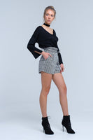 Q2 - Original Black Knit Sweater With Gold Lurex Detail