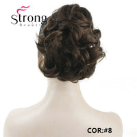 StrongBeauty Short Ponytail Hair Piece Extension Synthetic Hair Wavy Claw Clip in/on Hairpiece COLOUR CHOICES