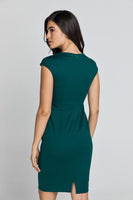 CONQUISTA FASHION - Original Fitted Emerald Dress With Cap Sleeves