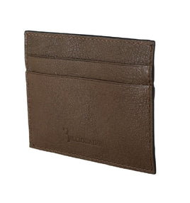 Billionaire Italian Couture Brown Leather Cardholder Wallet - One Size