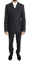 Dolce & Gabbana Gray Wool Silk Double Breasted Slim Suit - Size IT50-L