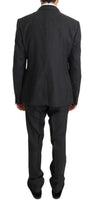 Dolce & Gabbana Gray Wool Silk Double Breasted Slim Suit - Size IT50-L