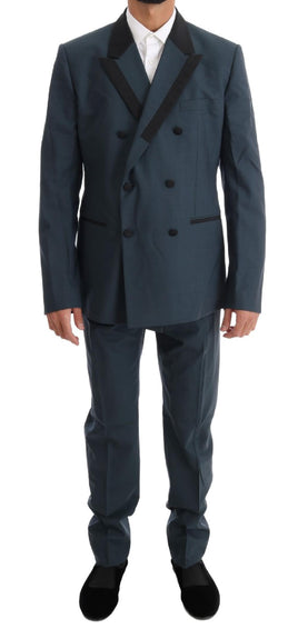 Dolce & Gabbana Blue Wool Double Breasted 3 Piece Suit - Size IT54-XL