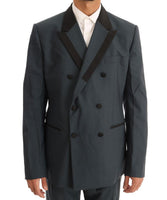 Dolce & Gabbana Blue Wool Double Breasted 3 Piece Suit - Size IT54-XL