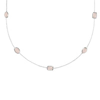 VENICE - Original 120cm Long Chain Necklace Silver Rose Quartz