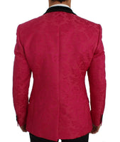 Dolce & Gabbana Pink Floral Brocade Slim Blazer Jacket - Size IT48-M